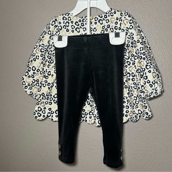 NEW Rachel Zoe leopard baby girl 2 piece set infant size 6-9 months - Picture 3 of 5